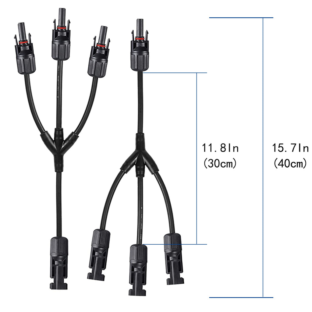 Solar Connectors M Branch Parallel Adapter Cable MMMF+FFFM Pair by ACOPOWER