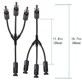 Solar Connectors M Branch Parallel Adapter Cable MMMF+FFFM Pair by ACOPOWER