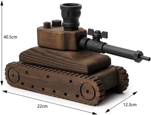 Tank Handcrafted Liquor Dispenser - Industrial Pipe Mahogany Wood