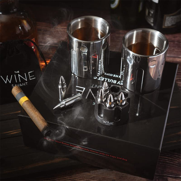 2 Metal Ice Cups & Bullet Chillers - 1.75in Bullet Chillers Set of 6