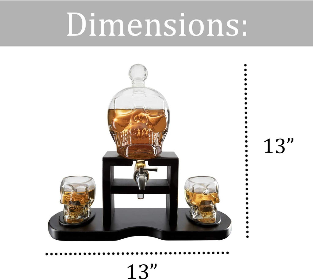 Skull Skeleton Wine & Whiskey Decanter Set 750 mL