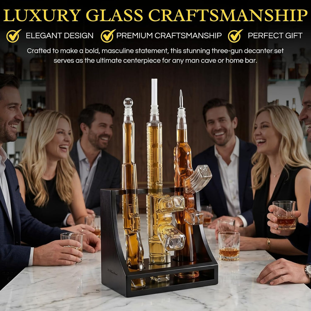 Gun Whiskey Decanter Gift Premium Barware Gift Elegant Drinkware Collection