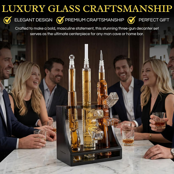 Gun Whiskey Decanter Gift Premium Barware Gift Elegant Drinkware Collection