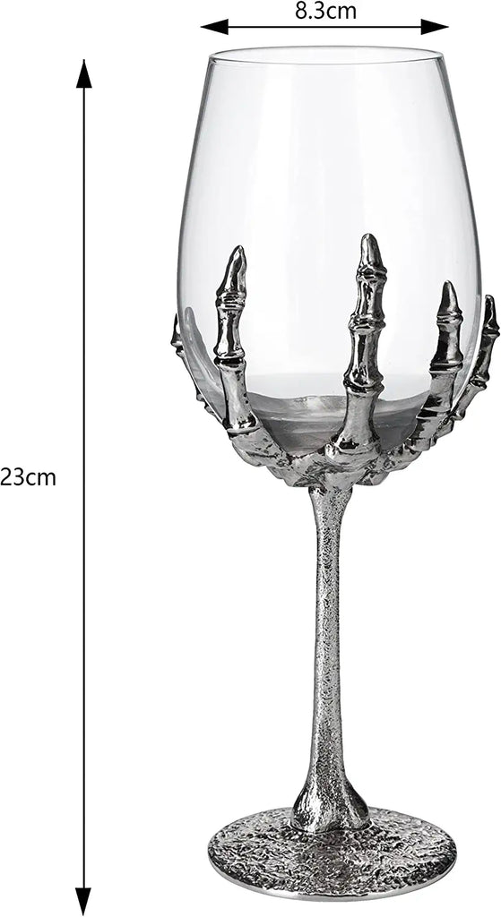 Stemmed Skeleton Wine Glasses Set of 2