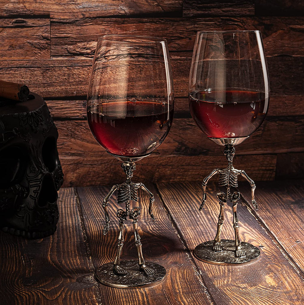 Stemmed Skeleton Wine Glass Set of 2
