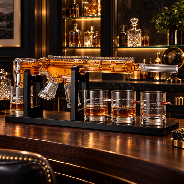 Gifts For Men Dad 1000 Ml Whiskey Decanter Set With 4 Glasses Unique Anniversary Bir