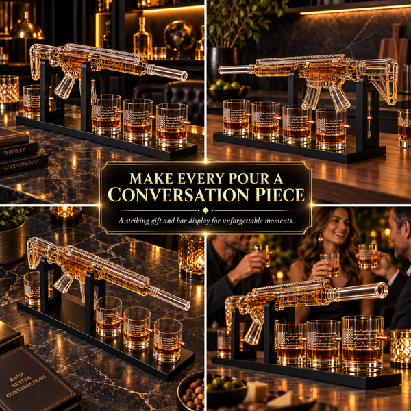 Gifts For Men Dad 1000 Ml Whiskey Decanter Set With 4 Glasses Unique Anniversary Bir