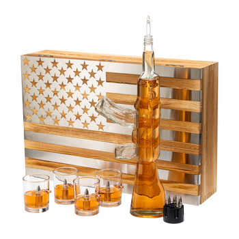 Whiskey Decanter Flag Set - 1000ml AK47 Rifle Gun