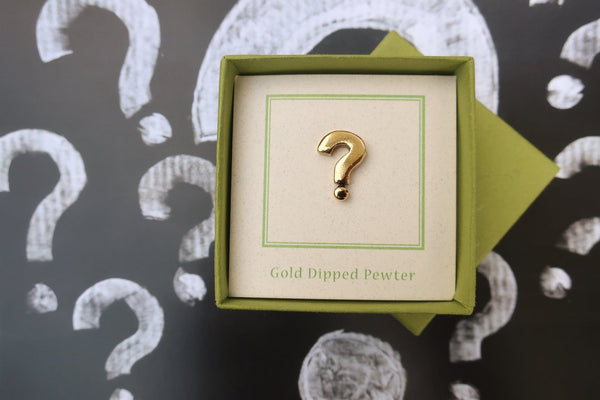 Question Mark Gold Lapel Pin