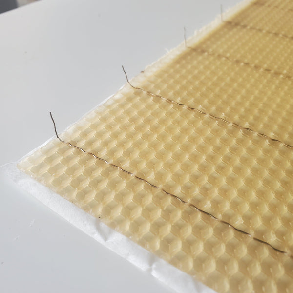 Medium Beeswax Foundation - Wired With Hooks - 5 5/8-inch