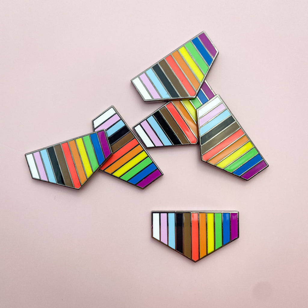 Pronoun + Flag Magnet Pin Badges (Bottom Flags Only)