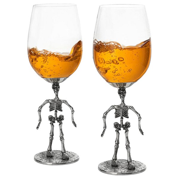 Stemmed Skeleton Wine Glass Set of 2