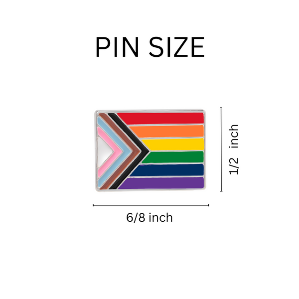 25 Pack Rectangle Daniel Quasar Flag Lapel Pins (25 Pins)