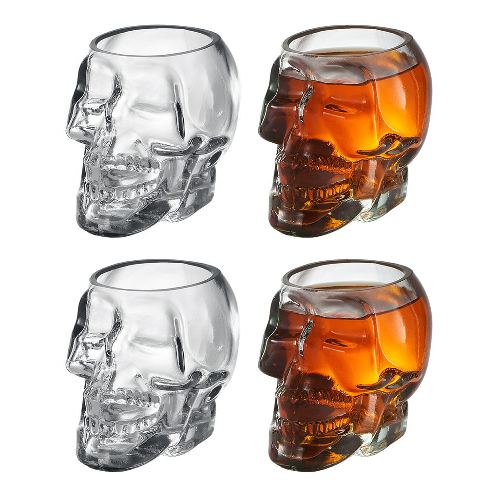 Monkey and Heroes Extra Large Skull Shot Glasses Set of 4