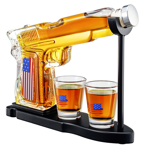 Gifts for Men Dad, Father Whiskey Decanter Set - 8 Oz with Two 2 Oz Glasses