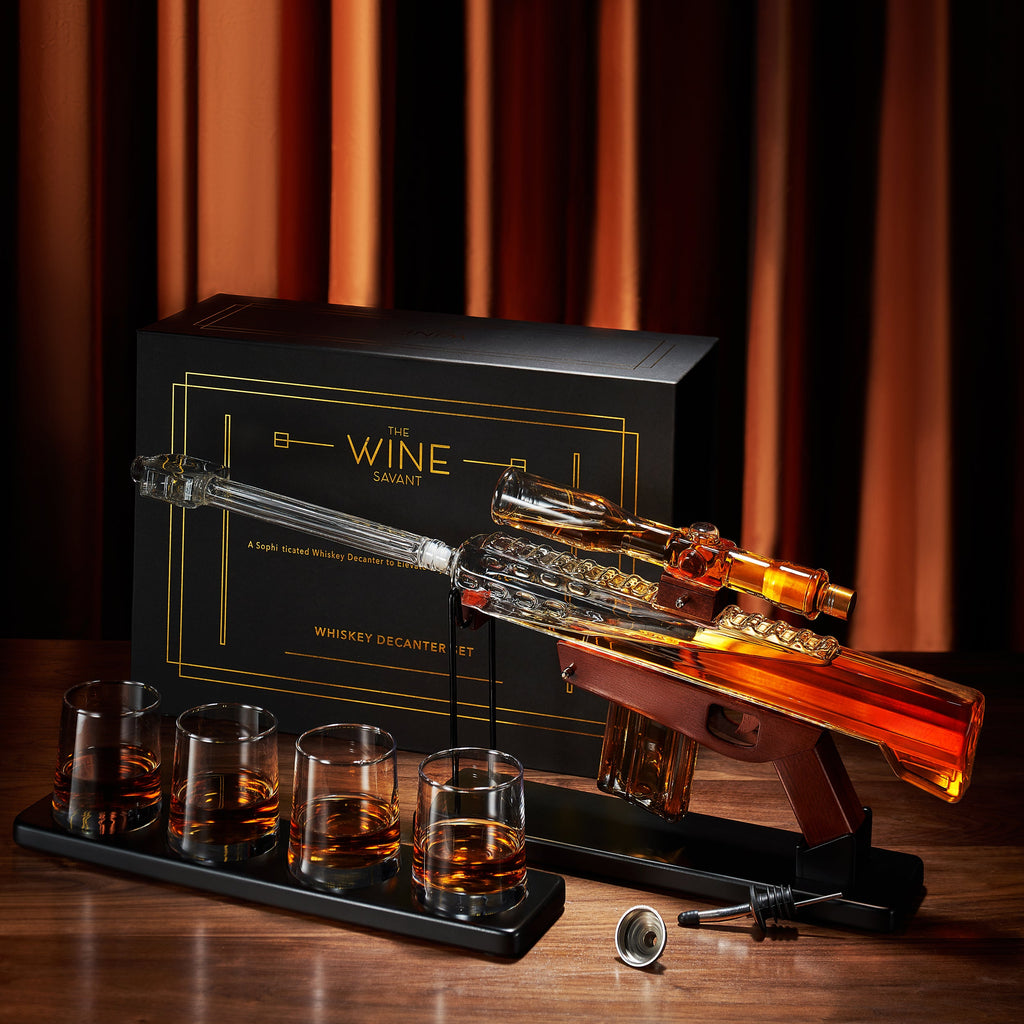 Gifts for Men Dad, Whiskey Decanter Set - Sniper Scope Glass Gun AR Limited Edition