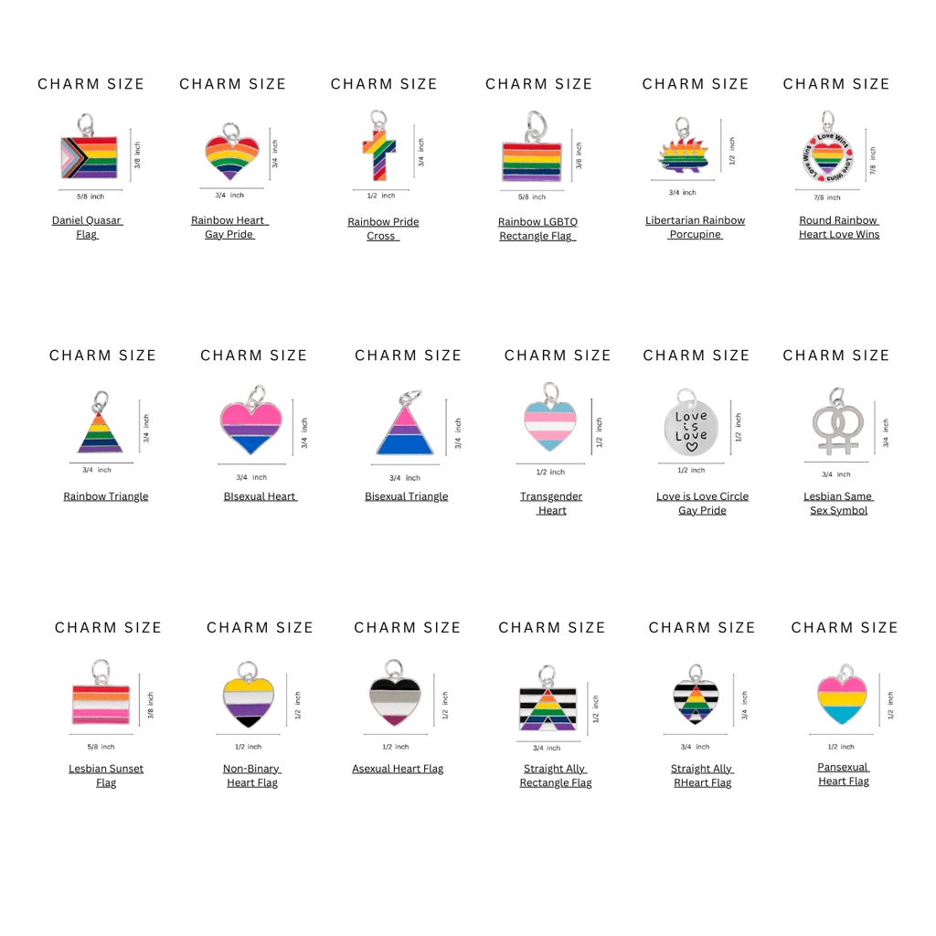 12 Pack Gay Pride Elastic Keychain Bracelets (Pick Your Charm) - 12 Keychains