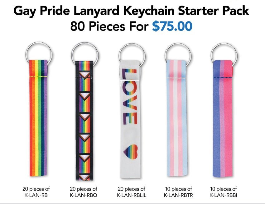 Gay Pride Lanyard Style Keychain Bundle (80 Pieces)