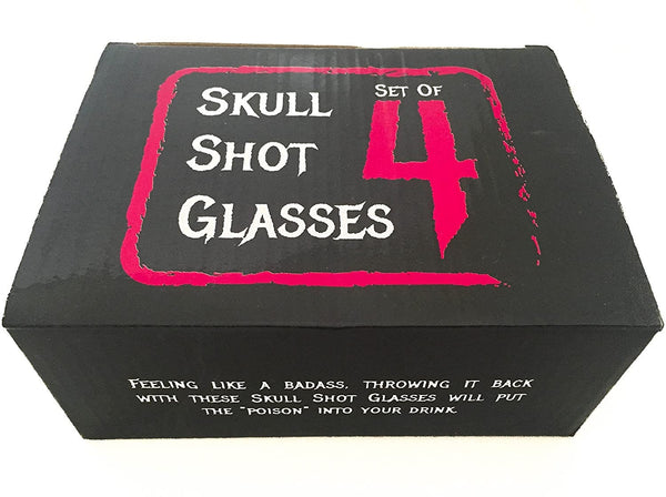 Monkey and Heroes Extra Large Skull Shot Glasses Set of 4