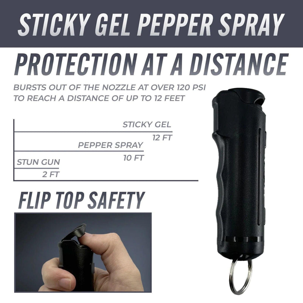 Pepper Spray and Stun Gun Self-Defense Keychain Set - Vibrant Pink