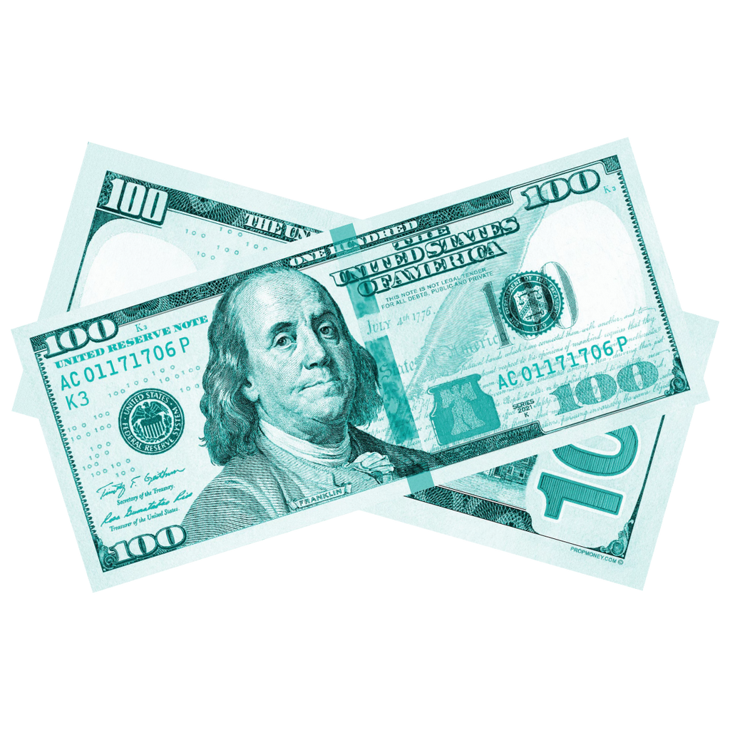 Turquoise Prop Money Bills