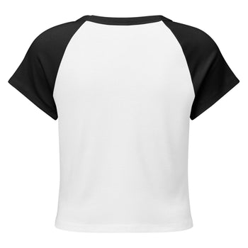 Mushmore Embroidered Women’s micro rib raglan baby tee