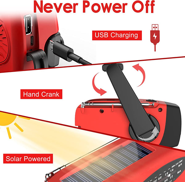 Storm Safe Emergency AM/FM/NOAA Weather Band Radio With Solar Flash Light And Built-in Phone Charger by VistaShops - Proud Libertarian - VistaShops