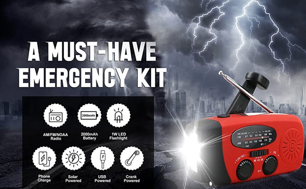 Storm Safe Emergency AM/FM/NOAA Weather Band Radio With Solar Flash Light And Built-in Phone Charger by VistaShops - Proud Libertarian - VistaShops