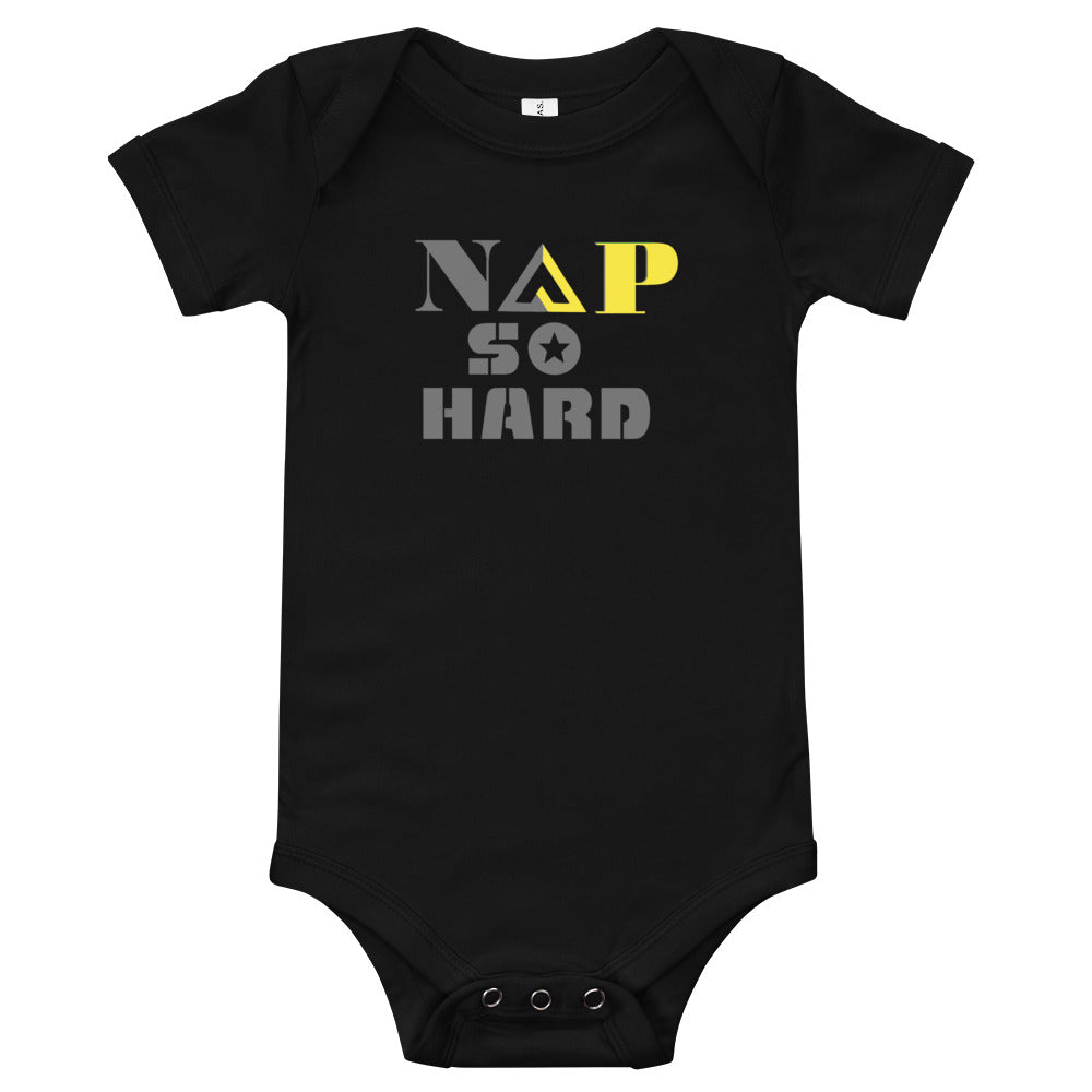 NAP SO HARD Baby short sleeve one piece - Proud Libertarian - Rachael Revolution