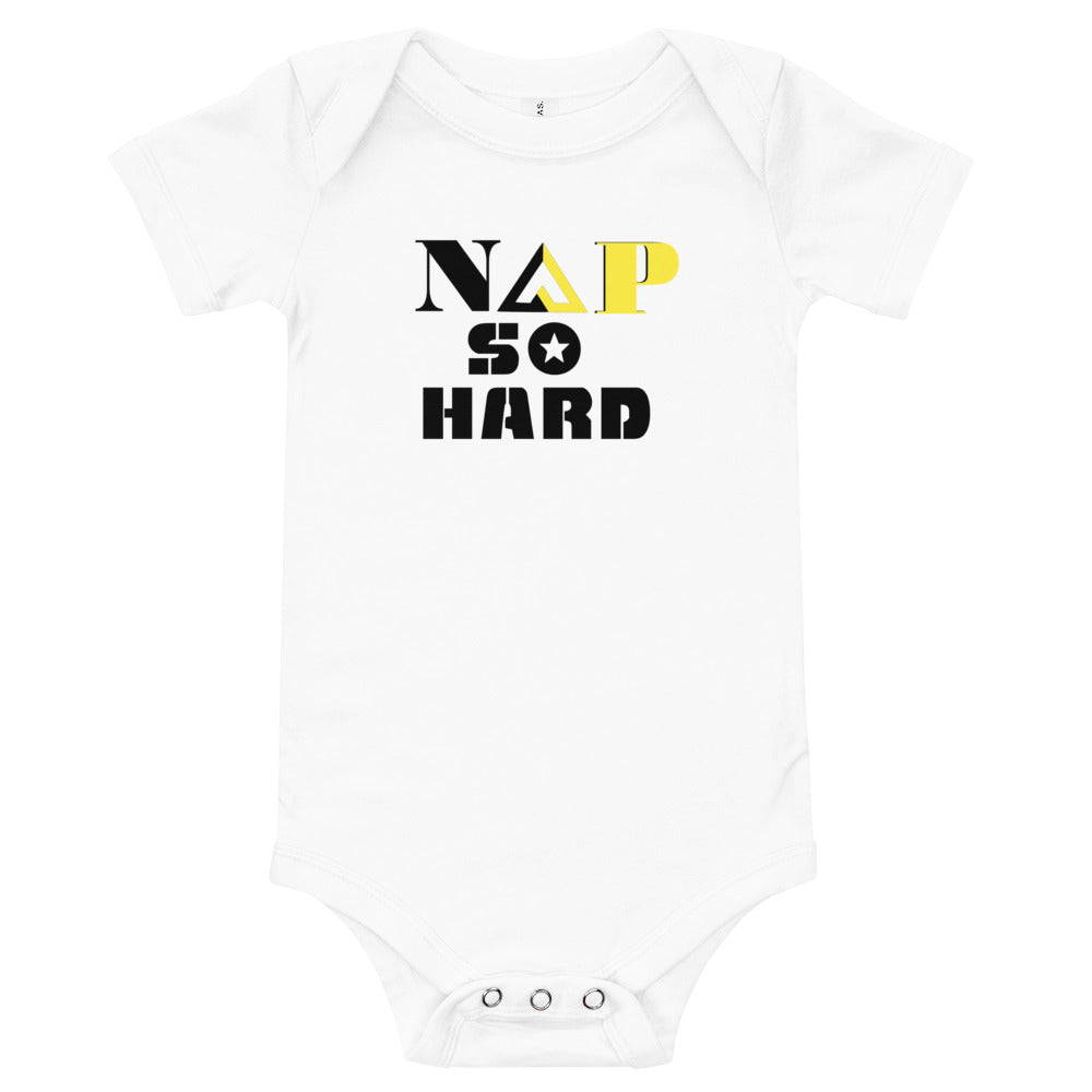 NAP SO HARD Baby short sleeve one piece - Proud Libertarian - Rachael Revolution