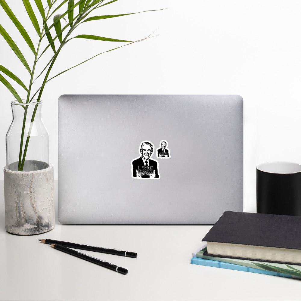Ron Paul - I was Right Bubble-free stickers - Proud Libertarian - Libertarian Frontier