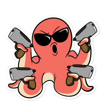 Second Amendment Octopus Cartoon - Bubble-free stickers - Proud Libertarian - Cartoons of Liberty
