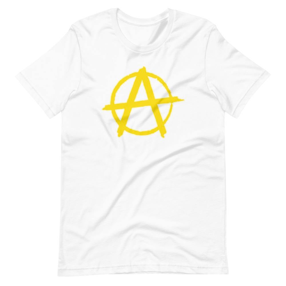 AnarchySignYellow Short-Sleeve Unisex T-Shirt - Proud Libertarian - Libertarian Frontier