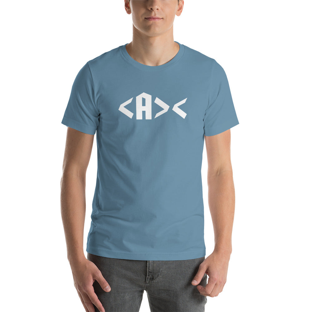 AnarchoChristian <A>< Unisex Short Sleeve T-Shirt - Proud Libertarian - AnarchoChristian
